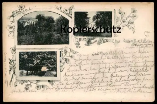 ALTE POSTKARTE GRUSS VON DER ZIEGELEI BEI SCHLESWIG 1899 Ansichtskarte AK cpa postcard