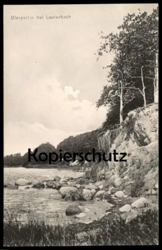 ALTE POSTKARTE UFERPARTIE BEI LAUTERBACH PUTBUS INSEL RÜGEN Küste Ufer Strand coast beach plage Ansichtskarte postcard