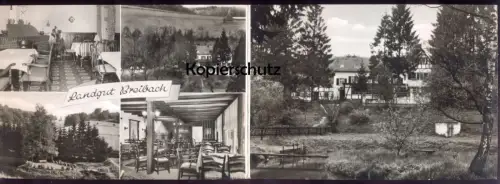 ÄLTERE DOPPEL-POSTKARTE KÜRTEN LANDGUT BREIBACH BES. FAM. H. SCHMITZ Landkarte mit Eichhof Bechen Spitze Lindlar