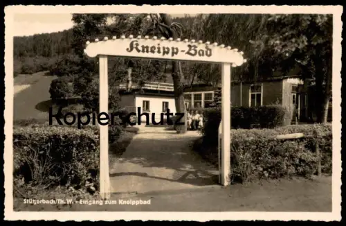 ÄLTERE POSTKARTE STÜTZERBACH EINGANG ZUM KNEIPPBAD THÜRINGEN Kneipp Rennsteig cpa postcard AK Ansichtskarte