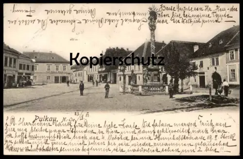 ALTE POSTKARTE PULKAU NIEDERÖSTERREICH BÄCKEREI CARL POLZIN GESCHÄFT JOSEF ... Österreich Ansichtskarte postcard cpa AK