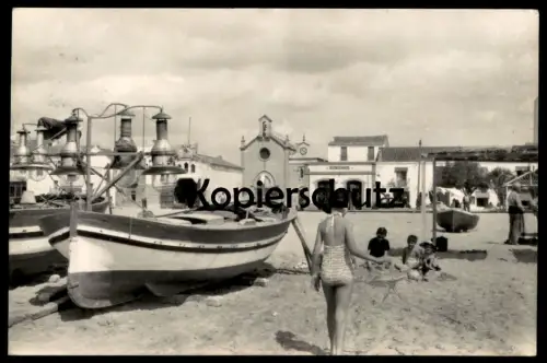 ÄLTERE POSTKARTE TORREDEMBARRA 6 PLAYA SEESTERN starfish étoile de mer estrella de mar beach Fischerboot fishing boat AK