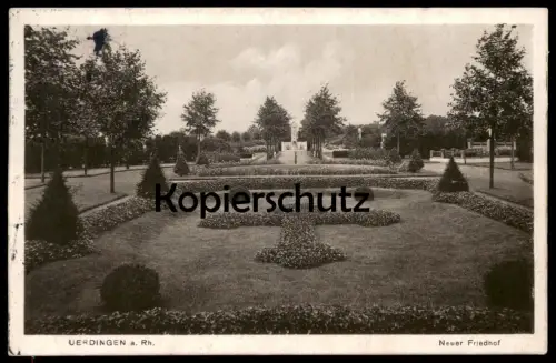 ALTE POSTKARTE UERDINGEN NEUER FRIEDHOF 1913 KREFELD Crefeld cemetery churchyard cimetière Ansichtskarte AK cpa postcard