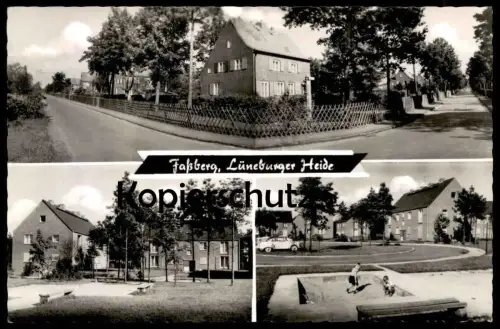 ÄLTERE POSTKARTE FASSBERG LÜNEBURGER HEIDE B. MUNSTER SÜDHEIDE CELLE SANDKASTEN Spielplatz playground aire de jeu Kinder