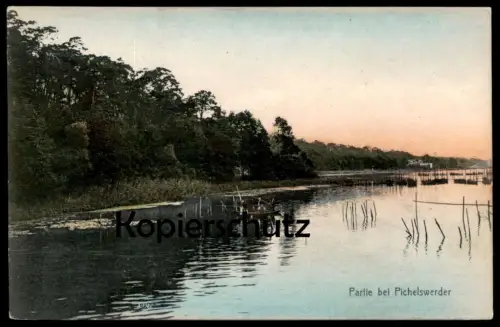 ALTE POSTKARTE PARTIE BEI PICHELSWERDER 1905 ANGLER FISCHER fishing Berlin Wilhelmstadt Spandau Pichelssee Stößensee cpa