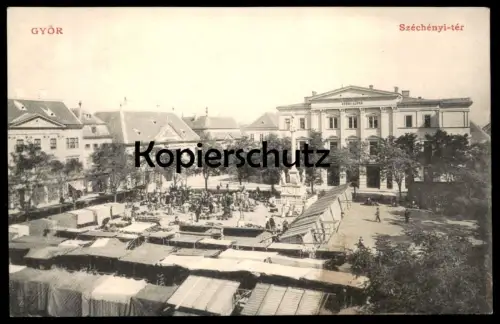 ALTE POSTKARTE GYÖR SZÉCHÉNYI-TÉR Markt market marché Raab Rab Magyarorszag Hungary Ungarn Györi Lloyd Ansichtskarte AK