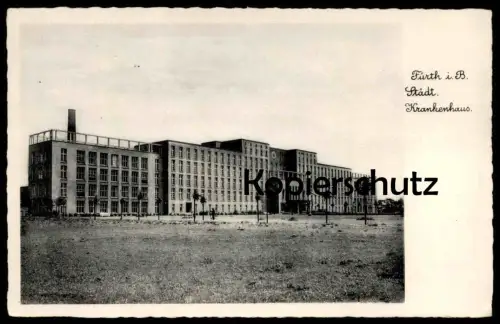 ALTE POSTKARTE FÜRTH 1934 STÄDTISCHES KRANKENHAUS Hospital hopital Fuerth Bayern Ansichtskarte AK cpa postcard