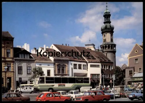 ÄLTERE POSTKARTE SOPRON TUZTORONY FEUERTURM BUS OMNIBUS VW GOLF I LADA SKODA TRABANT Auto Autos car cars Ungarn Hungary