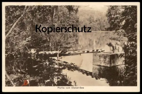 ALTE POSTKARTE PARTIE VOM DIEBEL-SEE VERLAG HANS V. STROM BRIESENHORST STEMPEL BRIESENHORST VIETZ OSTBAHN Brzezno polska