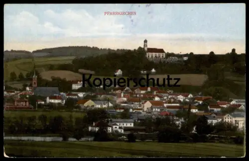 ALTE POSTKARTE PFARRKIRCHEN 1916 PANORAMA MIT KIRCHE Totalansicht Ortsansicht Total church église Ansichtskarte postcard