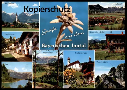 ÄLTERE POSTKARTE GRÜSSE AUS DEM BAYERISCHEN INNTAL EDELWEISS OBERAUDORF DEGERNDORF NUSSDORF FLINTSBACH Bayern AK cpa