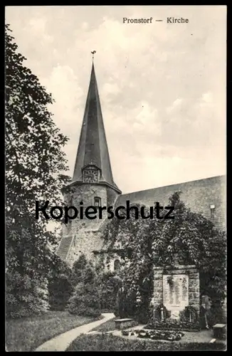 ALTE POSTKARTE PRONSTORF KIRCHE EHRENMAL KREIS SEGEBERG church église Ansichtskarte AK cpa postcard