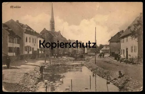 ALTE POSTKARTE MIEHLEN BACHLAUF WASSERVÖGEL 1919 NASTÄTTEN Rhein-Lahn-Kreis cpa postcard AK Ansichtskarte