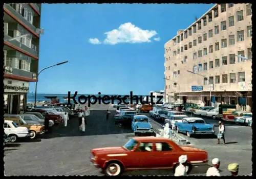 ÄLTERE POSTKARTE STREET AT JEDDAH Dschidda Jiddah Jedda Jidda Saudi-Arabien l'arabie saoudite Saudi Arabia Auto car cars