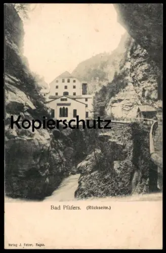 ALTE POSTKARTE BAD PFÄFERS (RÜCKSEITE) Taminaschlucht Ragaz Suisse Switzerland Schweiz Helvetia Ansichtskarte postcard