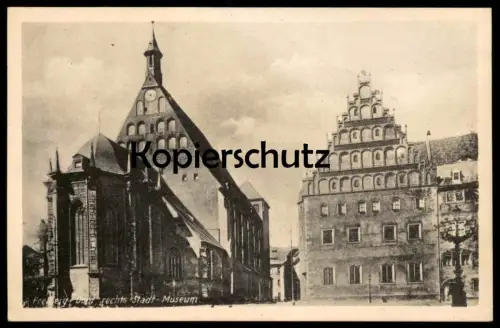 ALTE POSTKARTE FREIBERG IN SACHSEN DOM RECHTS STADT-MUSEUM STADTMUSEUM Ansichtskarte AK cpa postcard