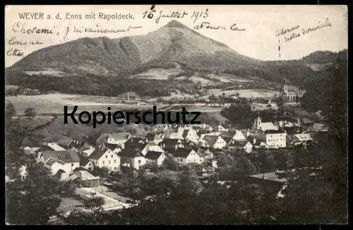ALTE POSTKARTE WEYER AN DER ENNS MIT RAPOLDECK 1913 AN GEORGES NORMANDY Österreich Austria Autriche Ansichtskarte cpa
