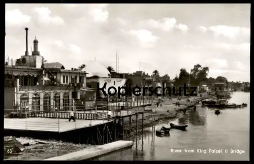 ALTE POSTKARTE BAGHDAD RIVER FROM KING FAISEL II BRIDGE Bagdad Irak Iraq Brücke pont cpa postcard AK Ansichtskarte