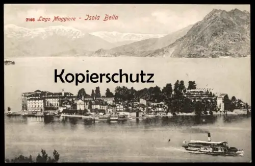 ALTE POSTKARTE LAGO MAGGIORE ISOLA BELLA steamship Damper Raddampfer bateau à vapeur ship cpa postcard AK Ansichtskarte