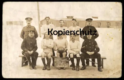 ALTE FOTO POSTKARTE LAGER DÖBERITZ 1916 Soldaten soldat camp Photo Fussball Fußball football soccer Uniform uniforme