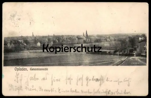 ALTE POSTKARTE LEVERKUSEN OPLADEN GESAMTANSICHT 1913 PANORAMA Totalansicht Total cpa postcard AK Ansichtskarte