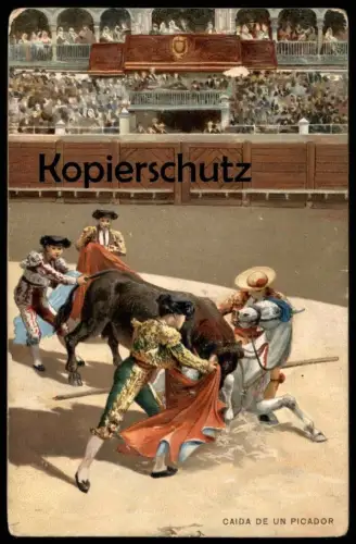 ALTE POSTKARTE CAIDA DE UN PICADOR STIERKAMPF Torero corrida bullfight tauromachie postcard Ansichtskarte cpa AK
