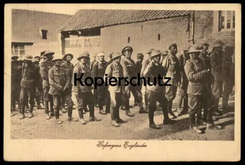 ALTE POSTKARTE GEFANGENE ENGLÄNDER british soldiers soldier Soldaten prisonnier prisoner Stempel Regiment von Hindenburg