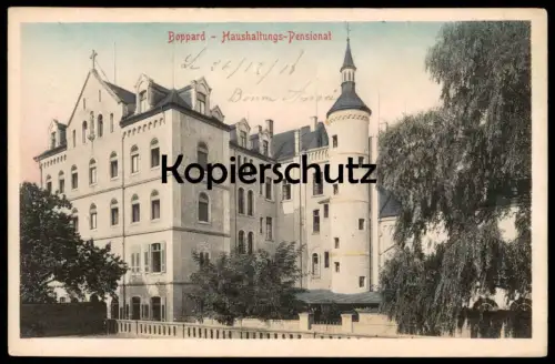 ALTE POSTKARTE BOPPARD HAUSHALTUNGS-PENSIONAT Haushaltungspensionat Ansichtskarte cpa postcard AK