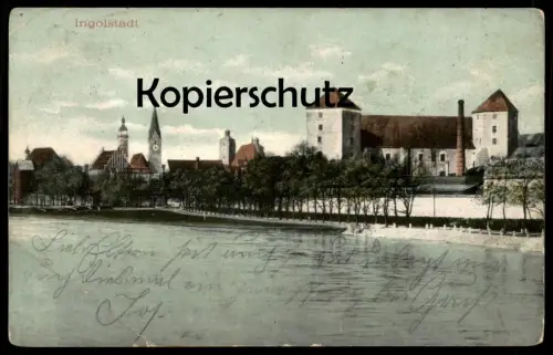 ALTE POSTKARTE INGOLSTADT MIT DONAU Fluss river rivière Ansichtskarte AK cpa postcard