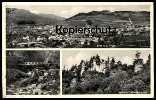 ALTE POSTKARTE IRREL AN DER PRÜM WASSERFALL AMS LAY TEUFELSSCHLUCHT AK Ansichtskarte postcard cpa