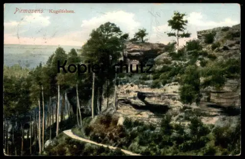 ALTE POSTKARTE PIRMASENS KUGELFELSEN FELSEN FELS WALD Ansichtskarte AK cpa postcard