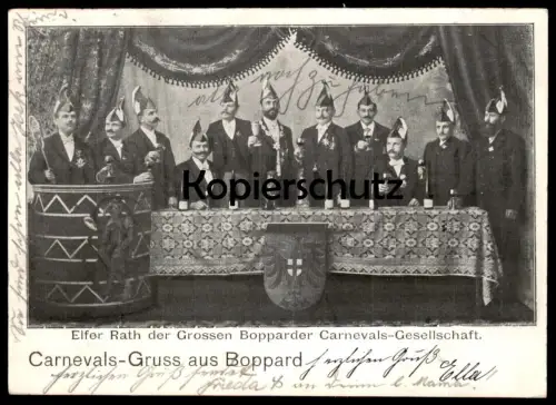 ALTE POSTKARTE CARNEVALS-GRUSS AUS BOPPARD ELFER RATH 1900 CARNEVAL KARNEVAL ELFERRAT carnaval carnival cpa AK postcard