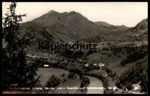 ALTE POSTKARTE GROSSRAMING 1942 ENNSTAL MIT SCHIEFERSTEIN Gross-Raming bei Steyr Oberösterreich Österreich Austria cpa