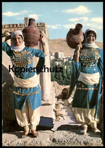 ÄLTERE POSTKARTE JORDAN VILLAGE GIRLS Tracht traditional costume folklorique AK Ansichtskarte cpa postcard