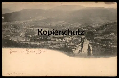 ALTE POSTKARTE GRUSS AUS BADEN-BADEN PANORAMA TOTALANSICHT TOTAL cpa postcard AK Ansichtskarte