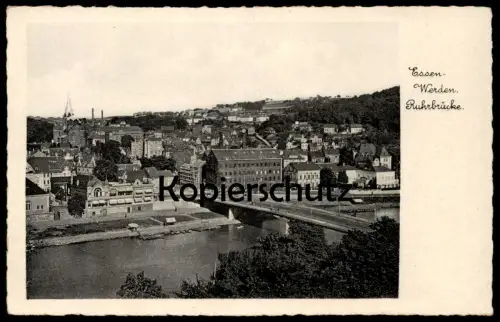 ALTE POSTKARTE ESSEN-WERDEN RUHRBRÜCKE pont bridge Brücke cpa postcard AK Ansichtskarte