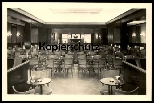 ALTE POSTKARTE CAFÉ HEMESATH DÜSSELDORF KÖNIGSALLEE Brunnen fontaine fountain cpa postcard AK Ansichtskarte