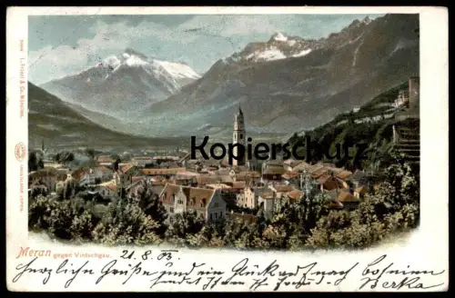 ALTE POSTKARTE MERAN GEGEN VINTSCHGAU PANORAMA Merano Ansichtskarte cpa postcard AK