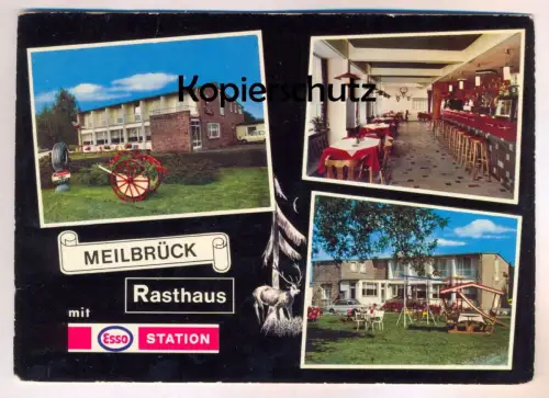 ÄLTERE POSTKARTE RASTHAUS MOTEL SCHILLIG MEILBRÜCK ESSO STATION MECKEL Bitburger Land cpa postcard AK Ansichtskarte