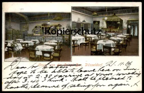 ALTE POSTKARTE GRUSS VON DER ORIENT-BAR DÜSSELDORF ORIENTBAR Restaurant Café cpa postcard AK Ansichtskarte