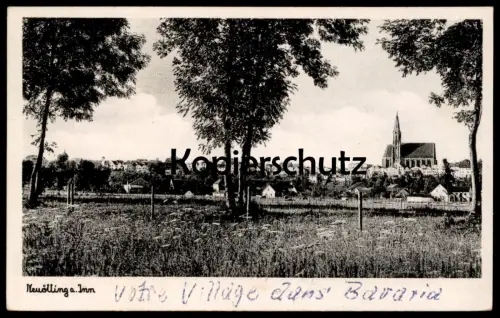 ÄLTERE POSTKARTE NEUÖTTING AM INN PANORAMA GESAMTANSICHT cpa postcard Ansichtskarte AK