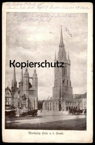 ALTE POSTKARTE HALLE AN DER SAALE 1916 UNSEREN TAPFEREN KRIEGERN VERKEHRSVEREIN HALLE MARKTPLATZ cpa AK Ansichtskarte