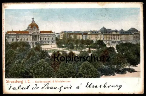 ALTE POSTKARTE STRASSBURG IM ELSASS KAISERPALAST UND MINISTERIUM STRASBOURG Ansichtskarte postcard AK cpa