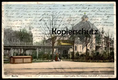 ALTE POSTKARTE BERLIN ELECTRISCHE HOCHBAHN BAHNHOF NOLLENDORFPLATZ Zug train station gare cpa postcard AK Ansichtskarte