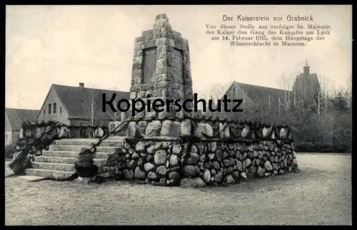 ALTE POSTKARTE DER KAISERSTEIN VOR GRABNICK WINTERSCHLACHT MASUREN Lyck Grabnik Stare Juchy Ostpreussen cpa postcard AK