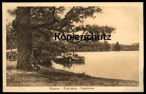 ALTE POSTKARTE MASUREN RUDCZANNY GUSZIENSEE Boot boat ship Ostpreussen AK Ansichtskarte cpa postcard