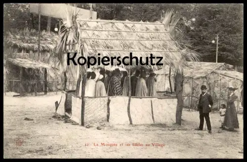 ALTE POSTKARTE LA MOSQUÉE ET SES FIDÈLES AU VILLAGE Tracht Senegal village Senegalois Africa postcard cpa Ansichtskarte