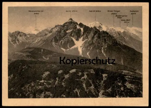 ALTE POSTKARTE AUSBLICK VOM PATSCHERKOFEL-GIPFEL GEGEN SERLES HABICHT UND STUBAIER GLETSCHER Ansichtskarte postcard cpa