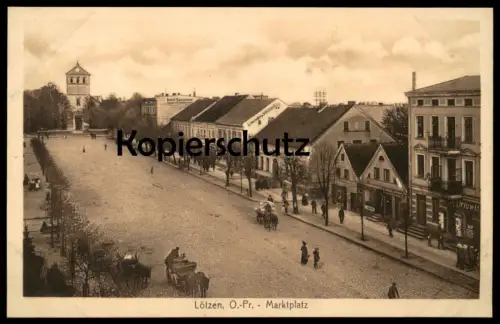 ALTE POSTKARTE LÖTZEN OSTPREUSSEN MARKTPLATZ GESCHÄFT A. ORLOWITZ Gizycko Masuren AK Ansichtskarte cpa postcard