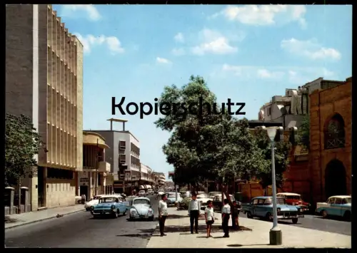 ÄLTERE POSTKARTE REVOLUTION (THOWRAH) STREET BASRAH VW KÄFER Irak Iraq postcard Ansichtskarte AK cpa